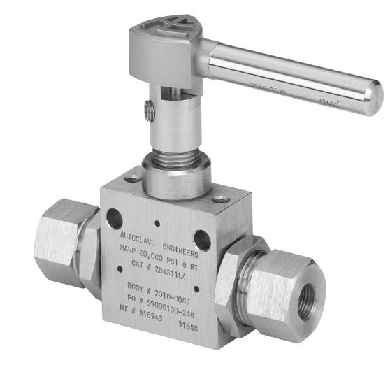 Parker Ball Valves球阀 Ball Valve, 2 Way 2B Series 20,000 PSI PARKER代理 Parker Hannifin
